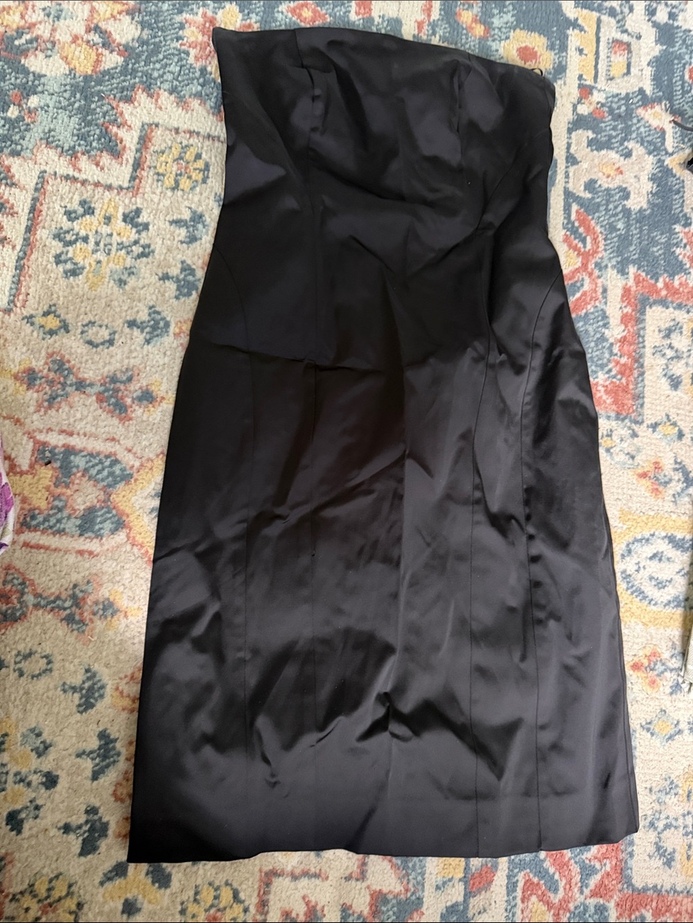 Gorgeous Mango Strapless Black Satin Cocktail Dress